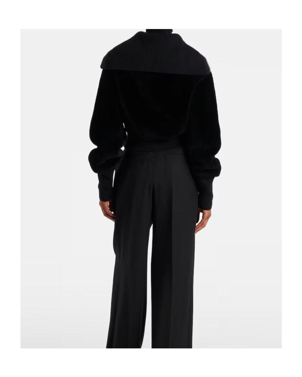 Victoria Beckham Black Lapel Collar Long-Sleeved Casual Jacket