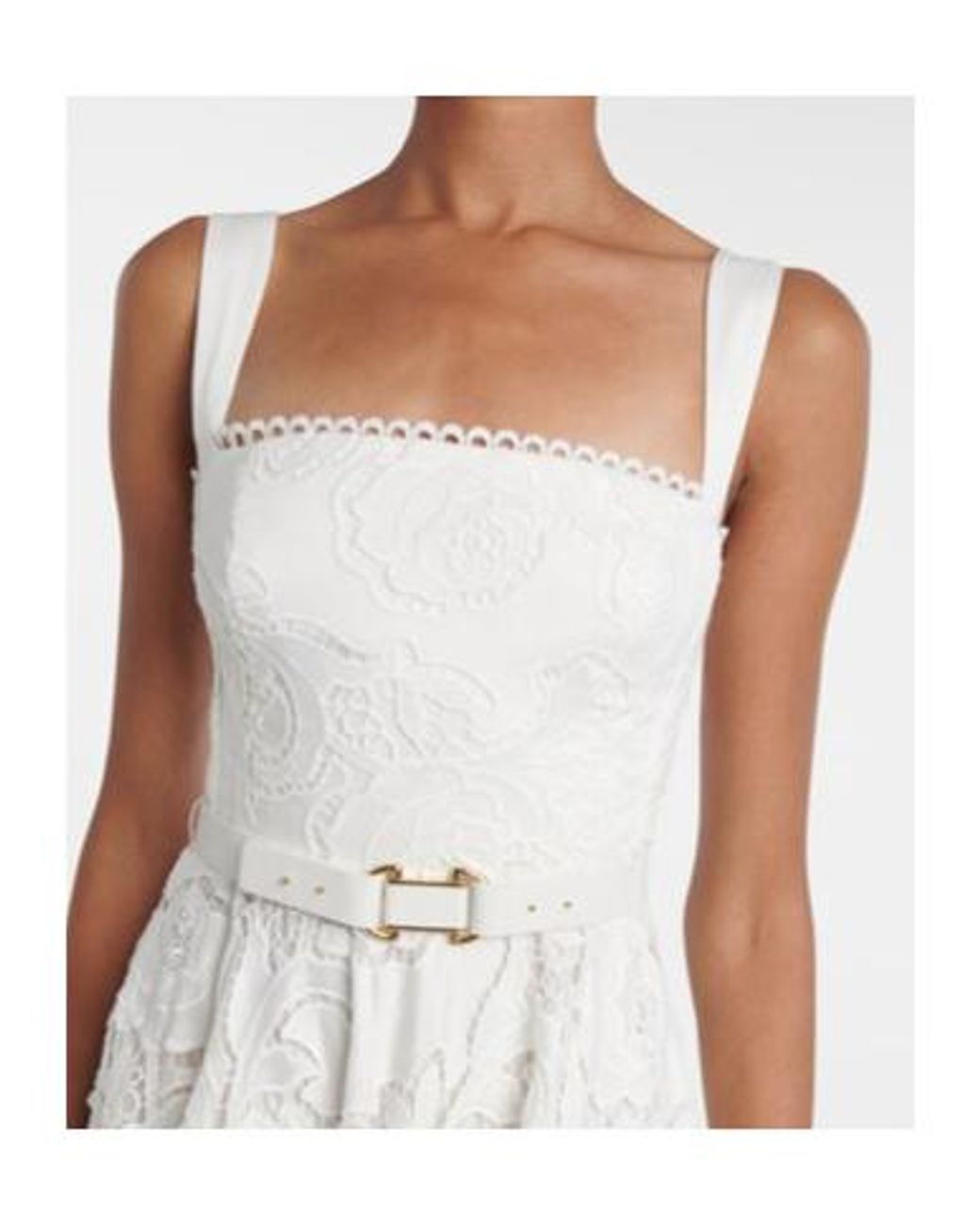Rebecca Vallance White Ginger Floral Lace Midi Dress