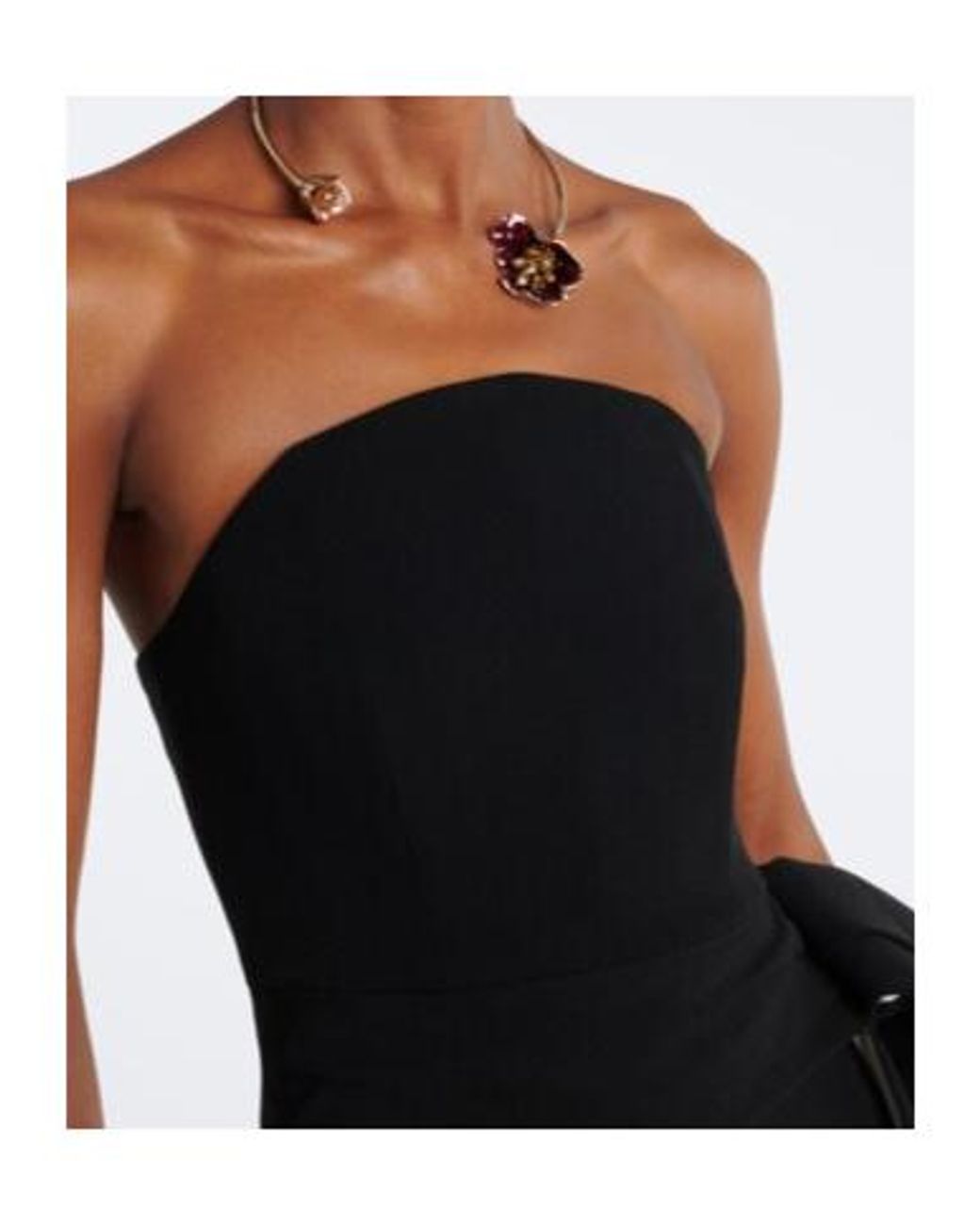 Roland Mouret Black Draped Strapless Crêpe Cocktail Dress