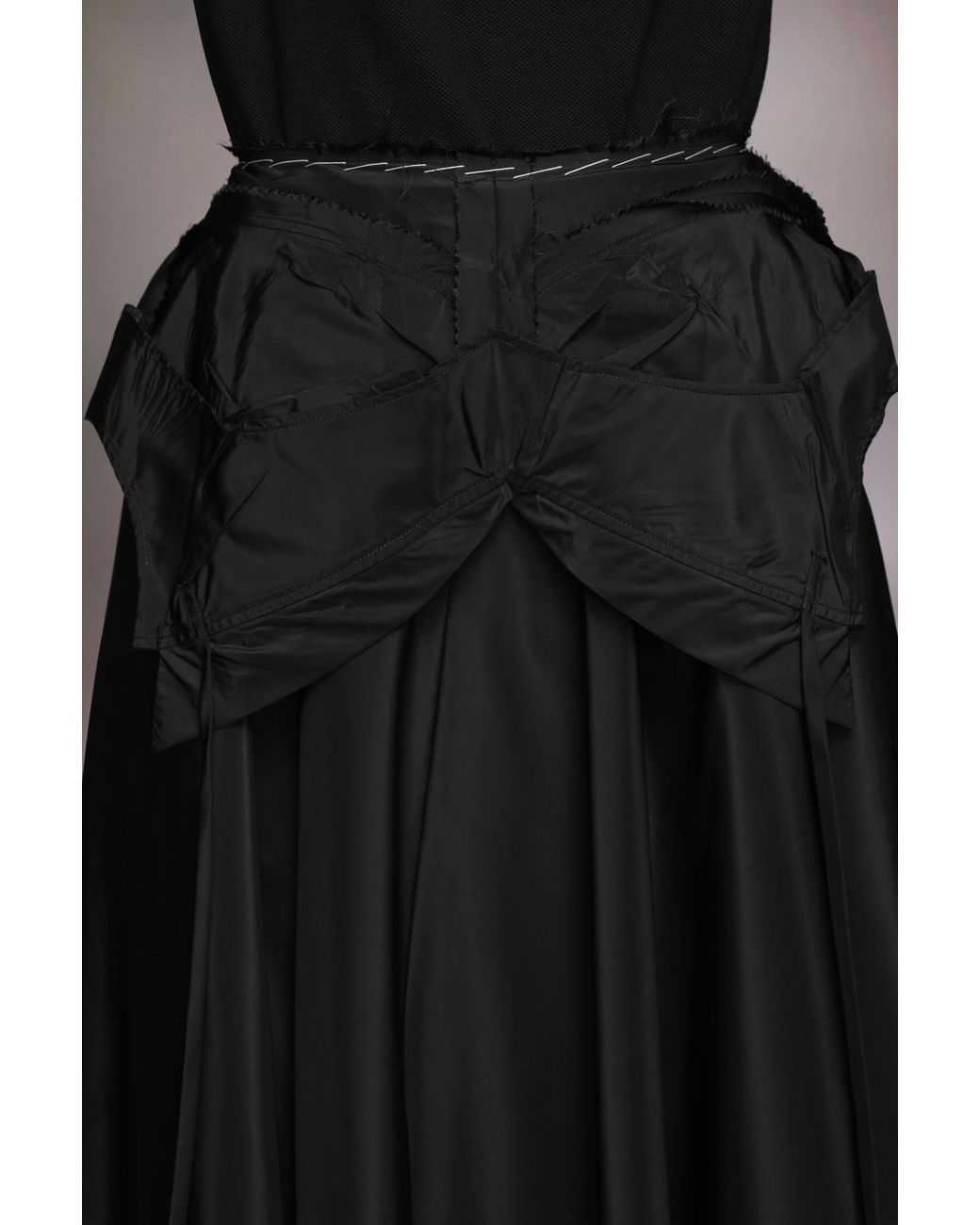 Maison Margiela Black High Waist Pleated A-Line Skirt