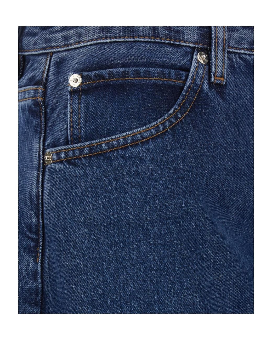 FRAME Blue High Waist Round Leg Jeans