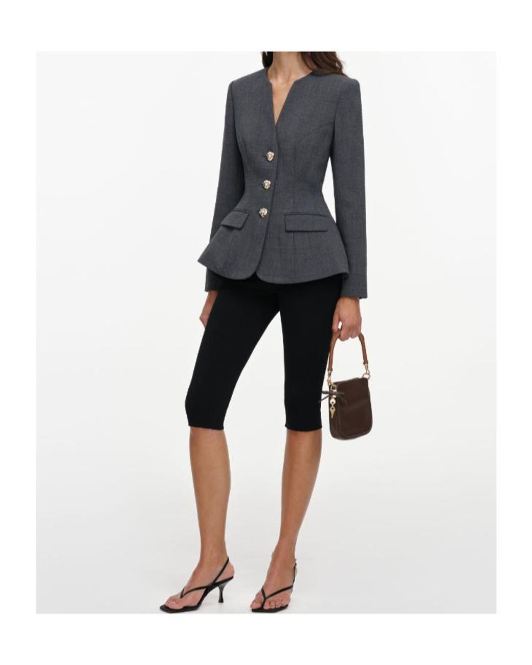Self-Portrait Black Wool Peplum Blazer