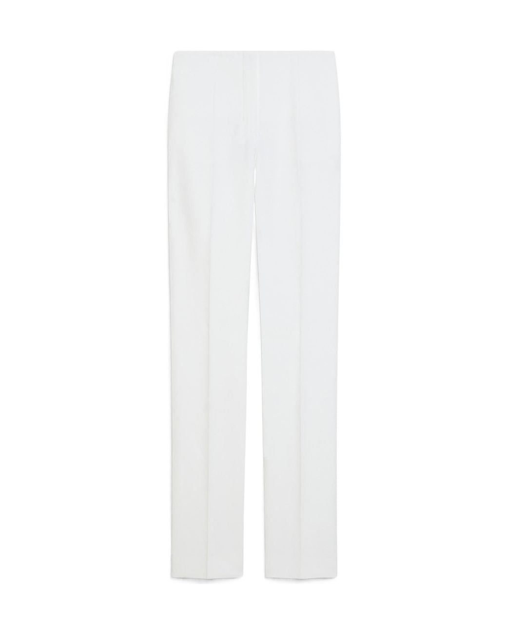 Sportmax White Abbono Pleat Detailed Straight Leg Trousers