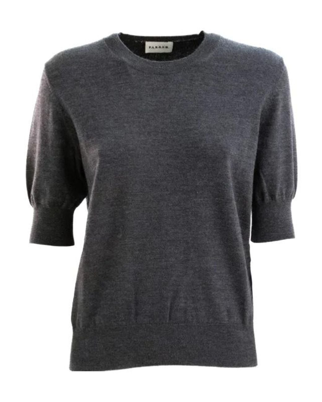 P.A.R.O.S.H. Black Short-Sleeve Wool Sweater