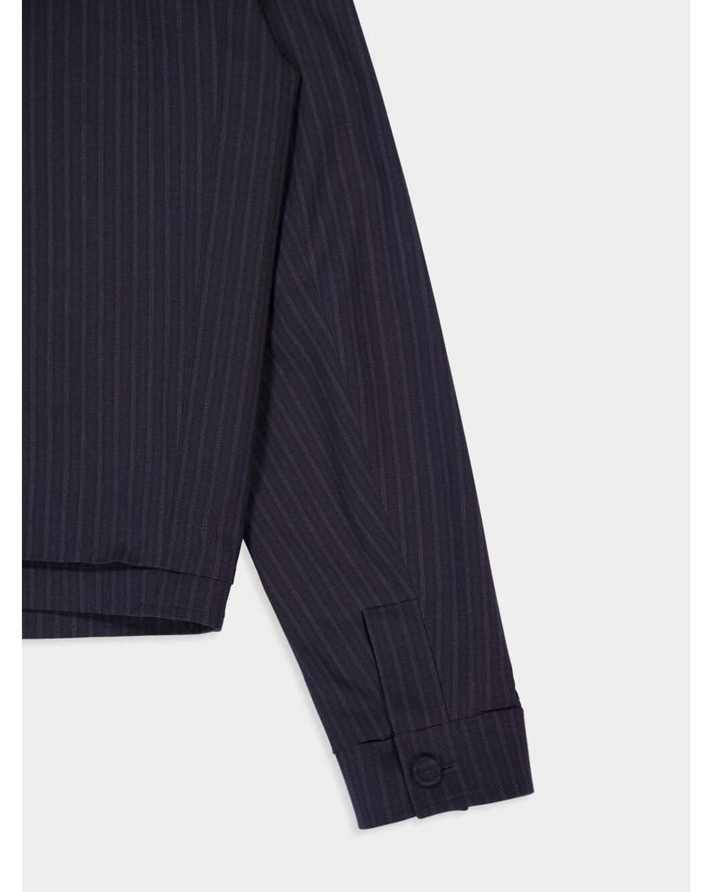 Dior Blue Homme Striped Button-Up Jacket for men