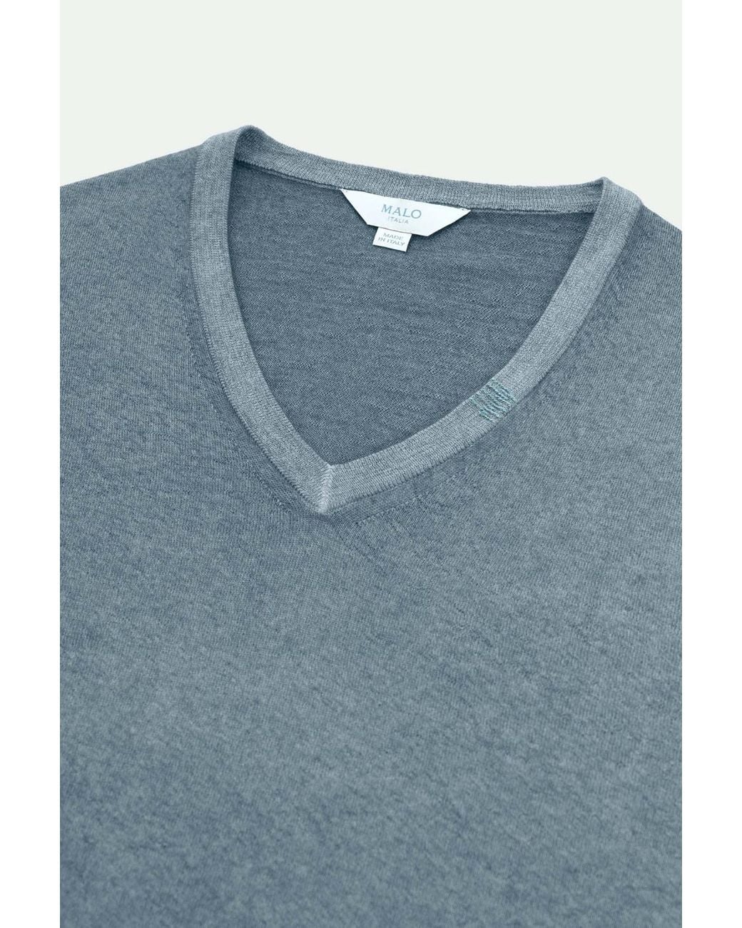 Malo Blue Tavolozza V Neck for men