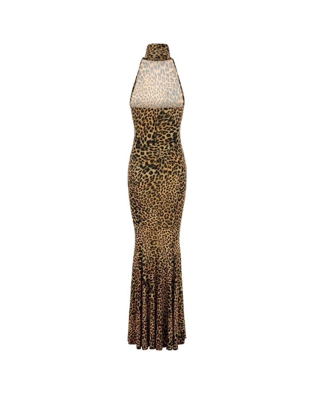 Norma Kamali Metallic Halterneck Fishtail Gown Maxi Dress