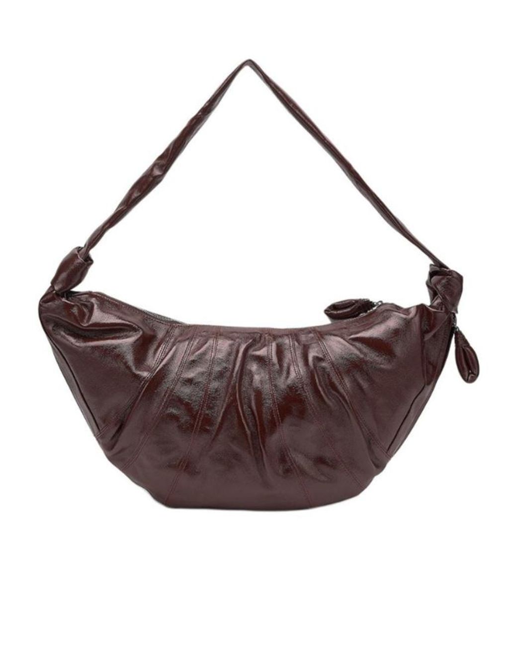 Lemaire Brown Knot Detailed Large Croissant Shoulder Bag