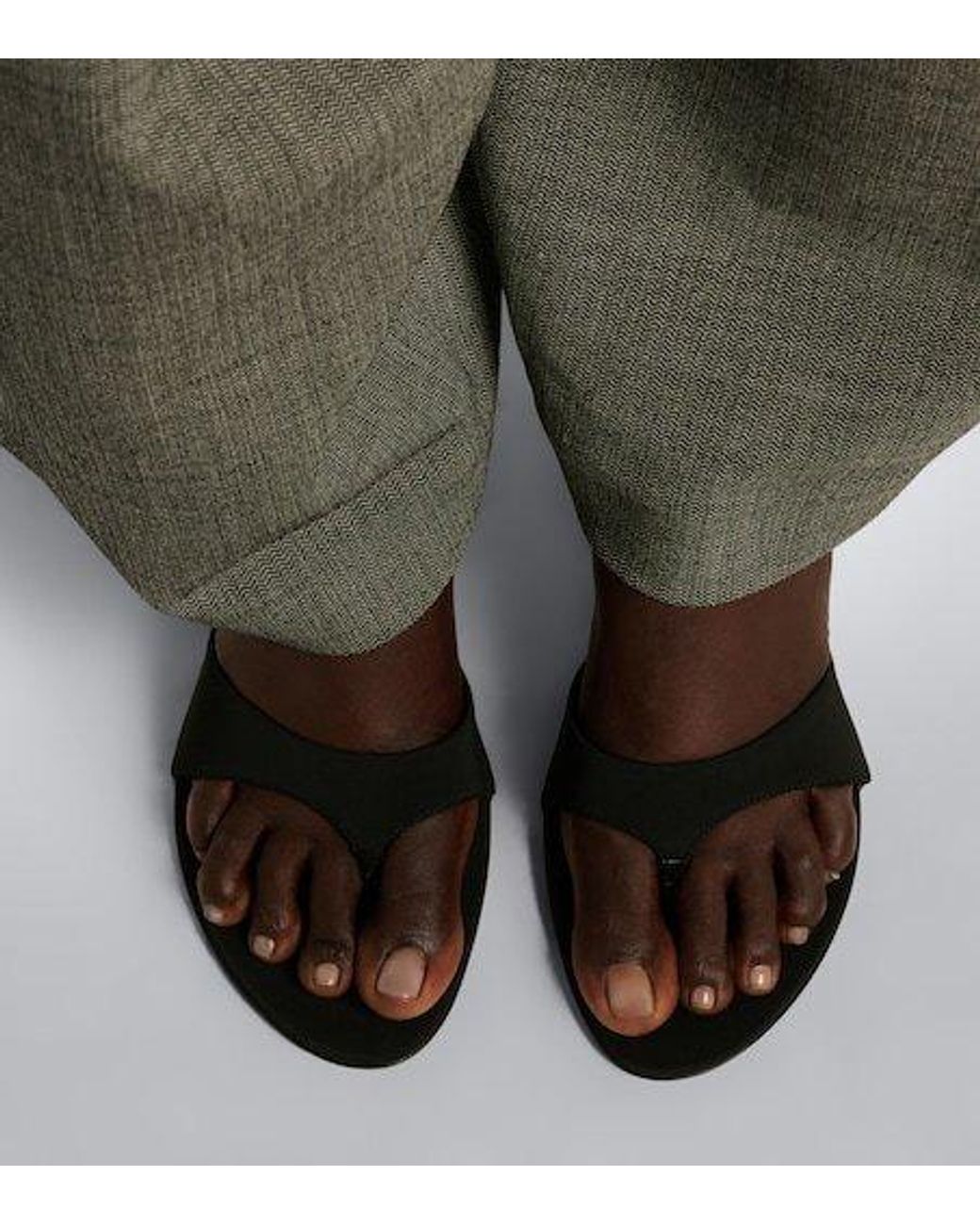 Magda Butrym Black Satin Thong Sandals