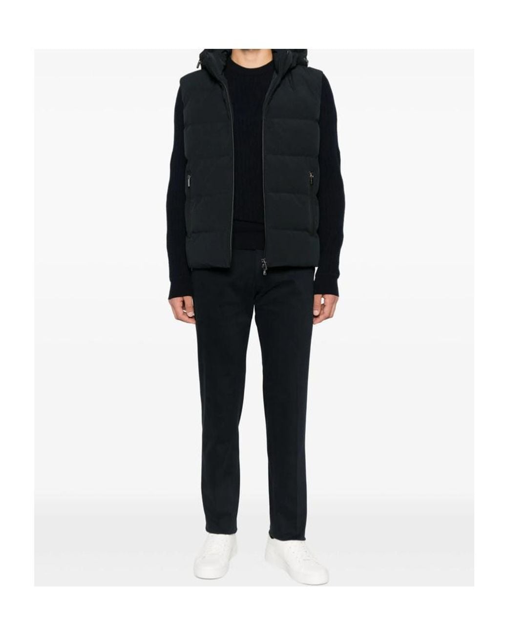 Incotex Black Belted Cotton Pants for men