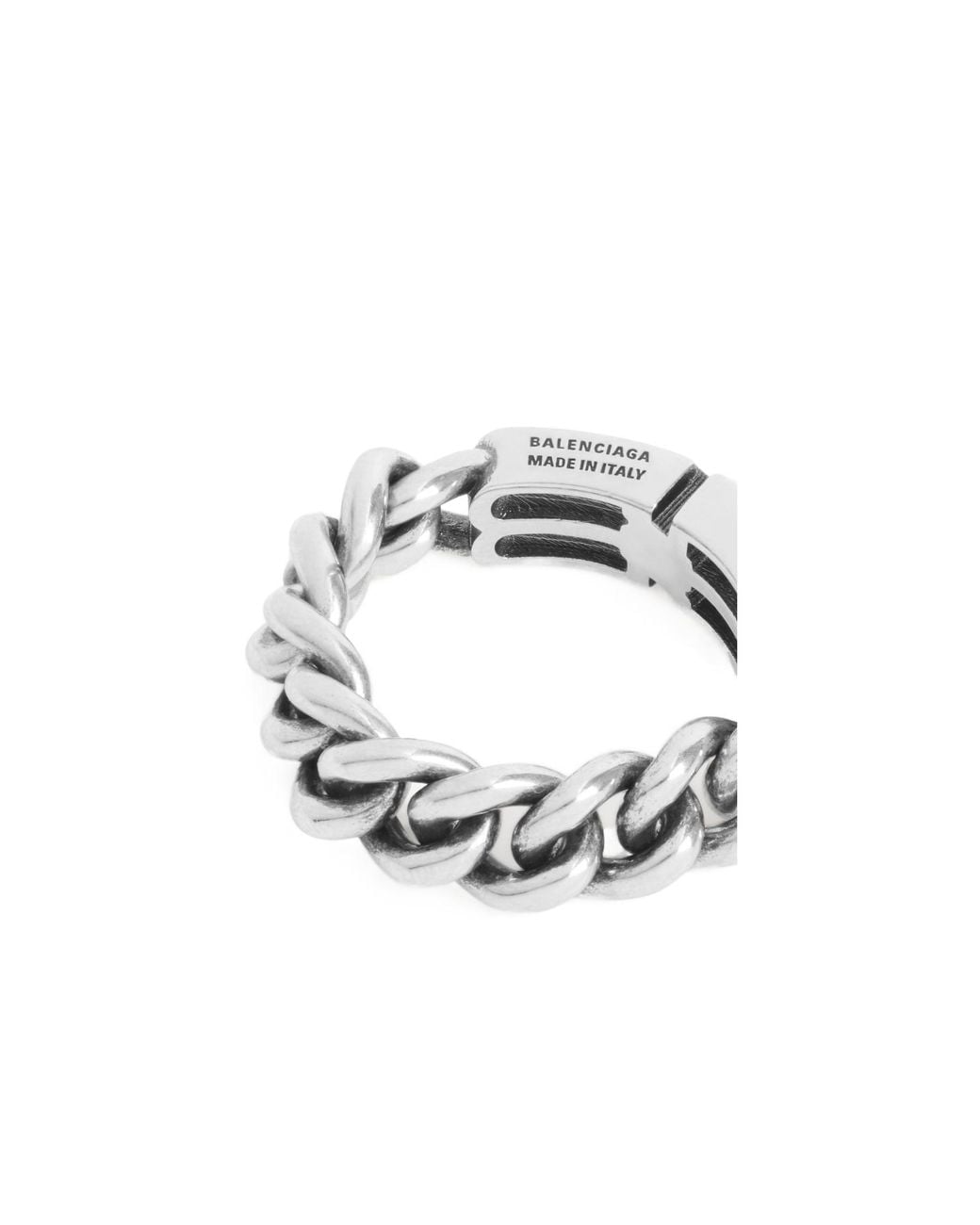 Balenciaga White Bb Icon Ring for men