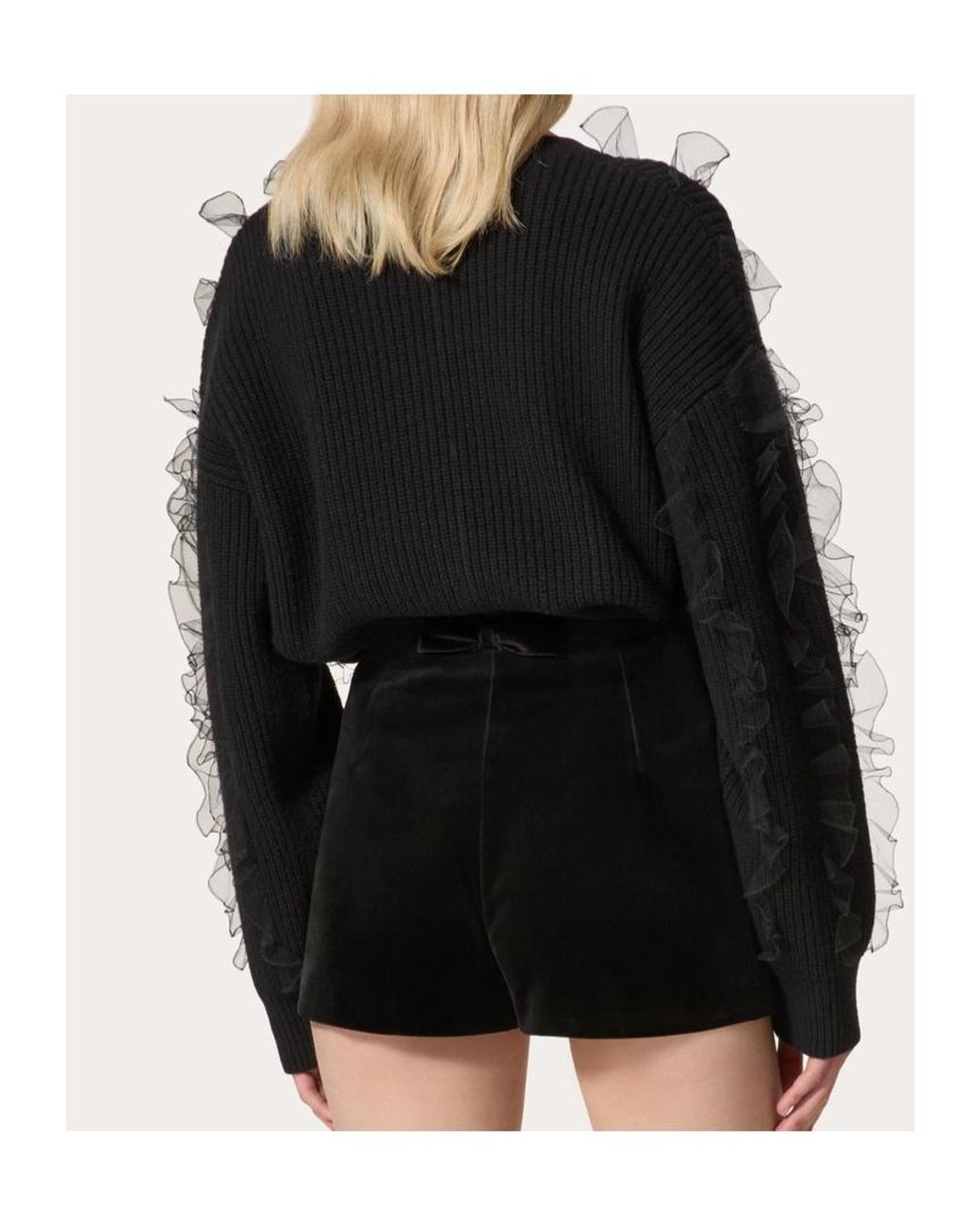 Valentino Black Embroidered Wool Jumper