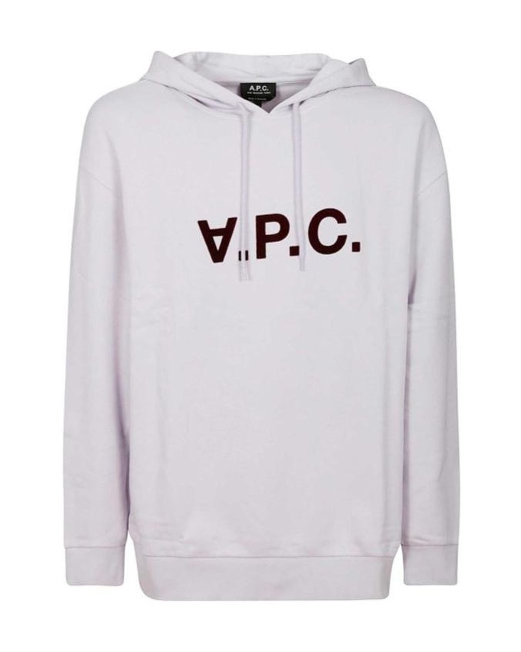 A.P.C. Gray Logo Printed Drawstring Hoodie for men