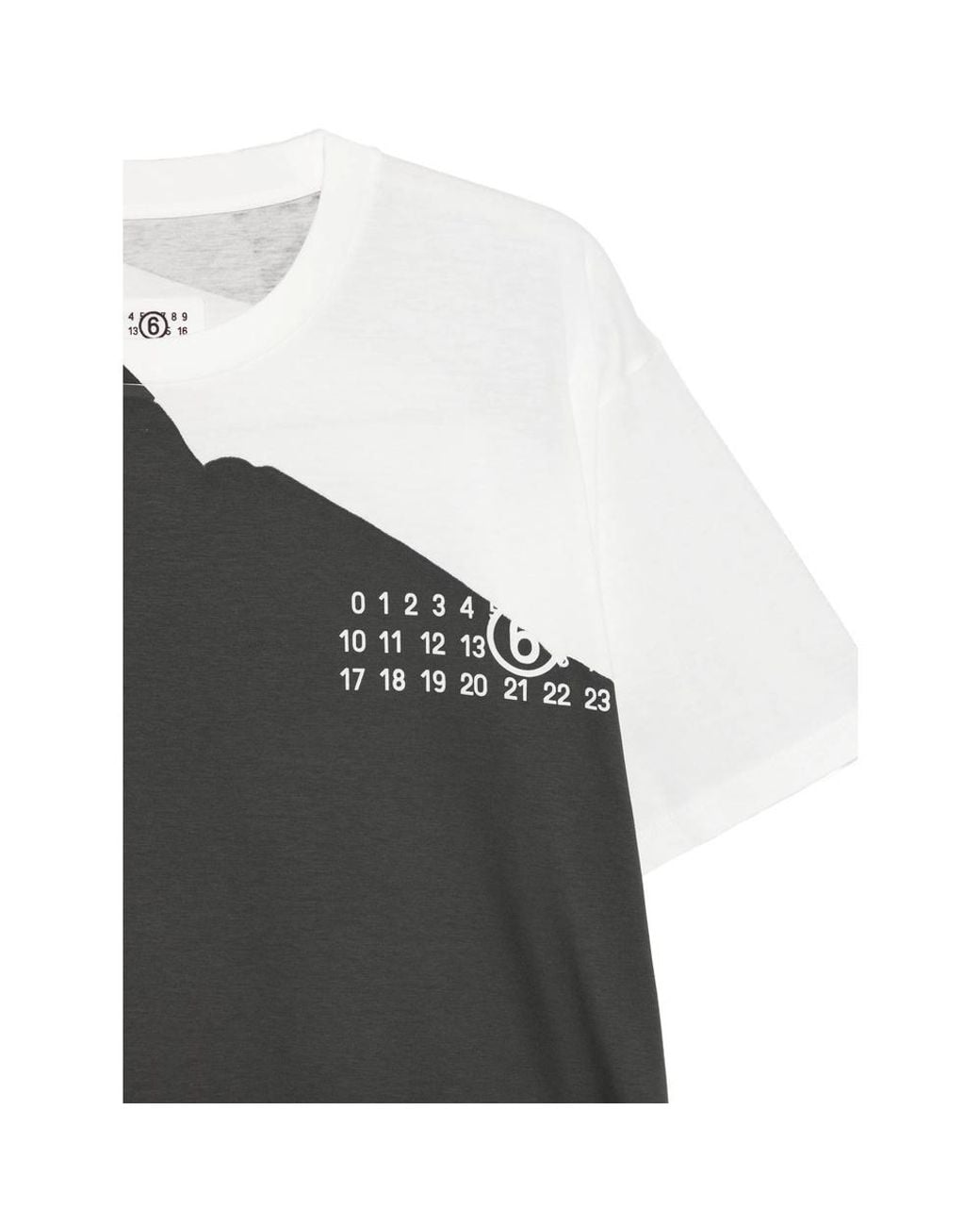 MM6 by Maison Margiela Black Two-Tone Logo T-Shirt for men