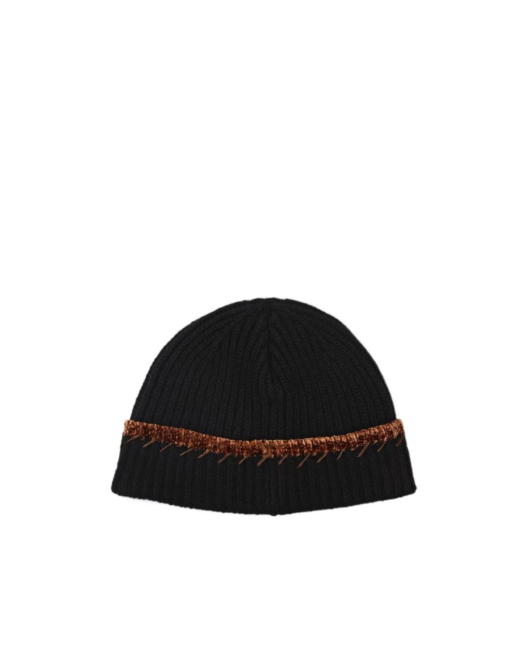 Marni Black Logo Embroidered Knitted Beanie for men
