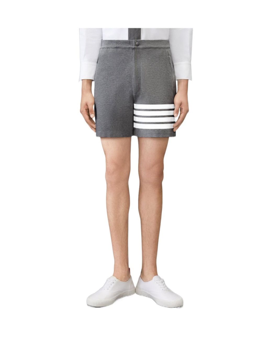 Thom Browne Gray Zipped Pocket Shorts for men