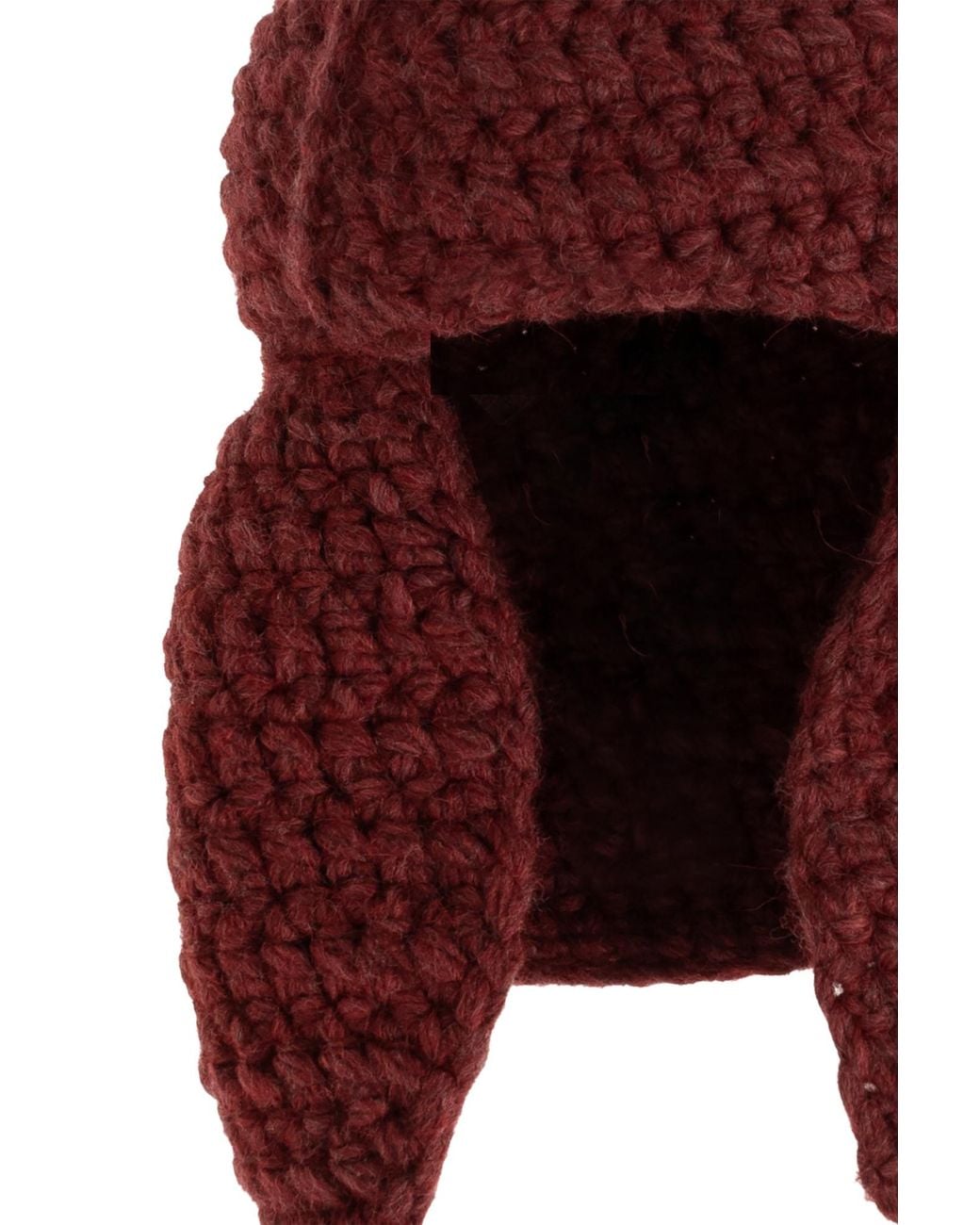 Etro Red Crochet Earflap Hat