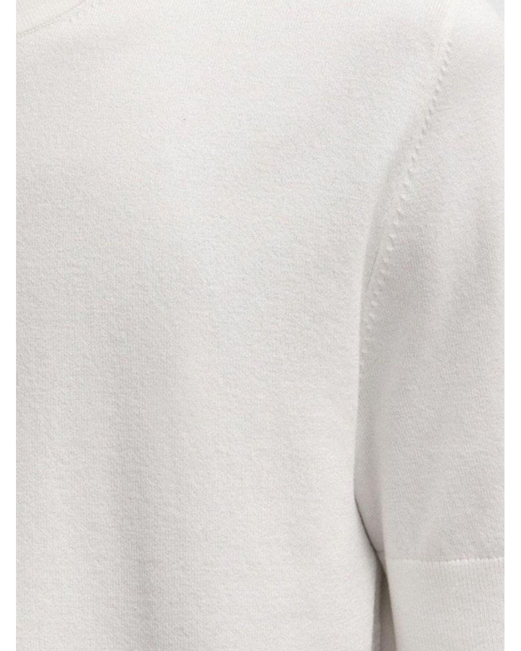 Boss White Short-Sleeve Knit Sweater for men