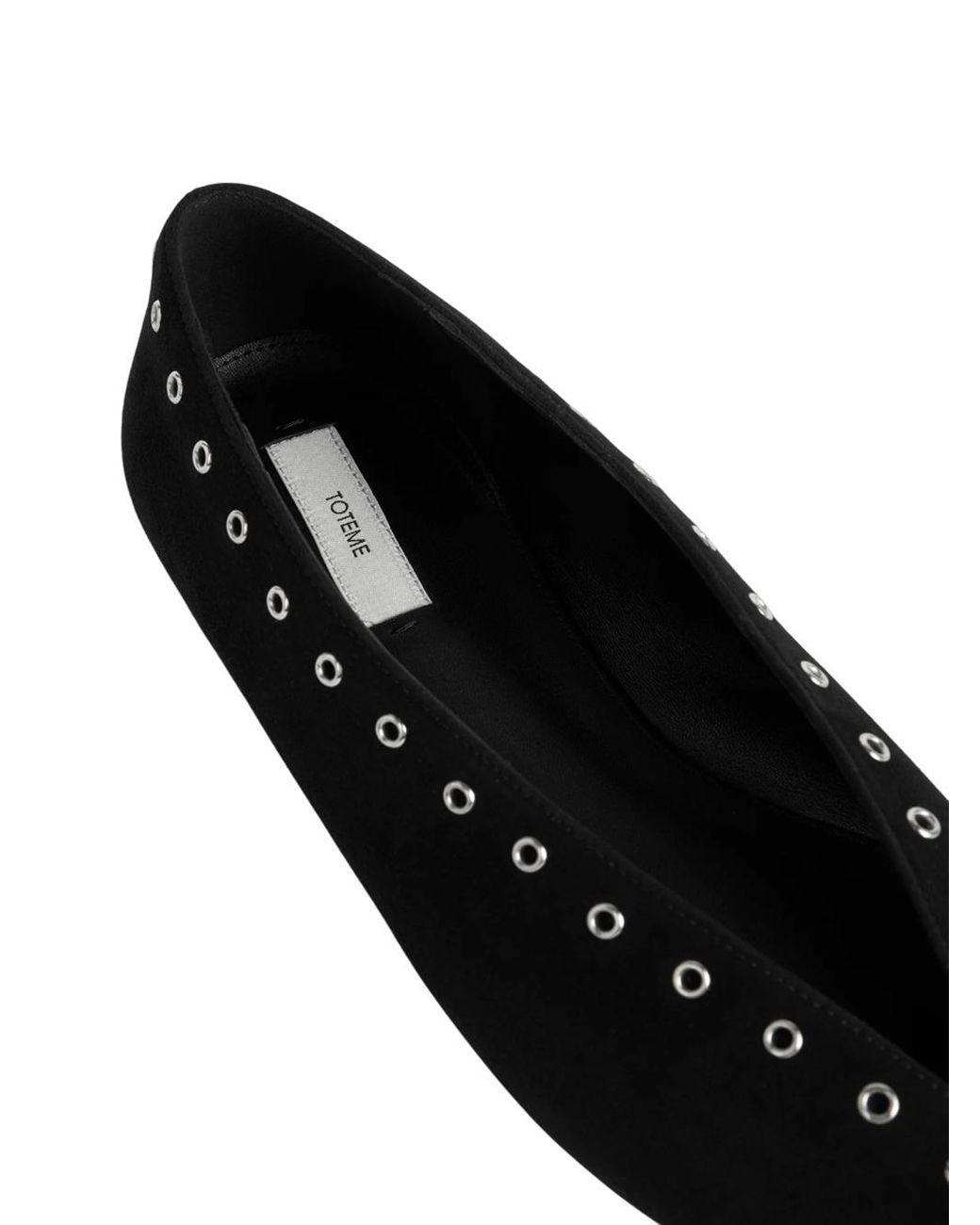 Totême  Black Totême Lace-Up Eyelet Ballerina Flats