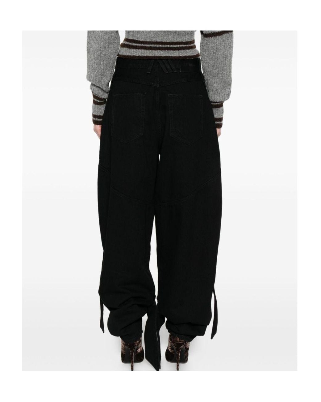 The Attico Black Jeans With Belt Loops