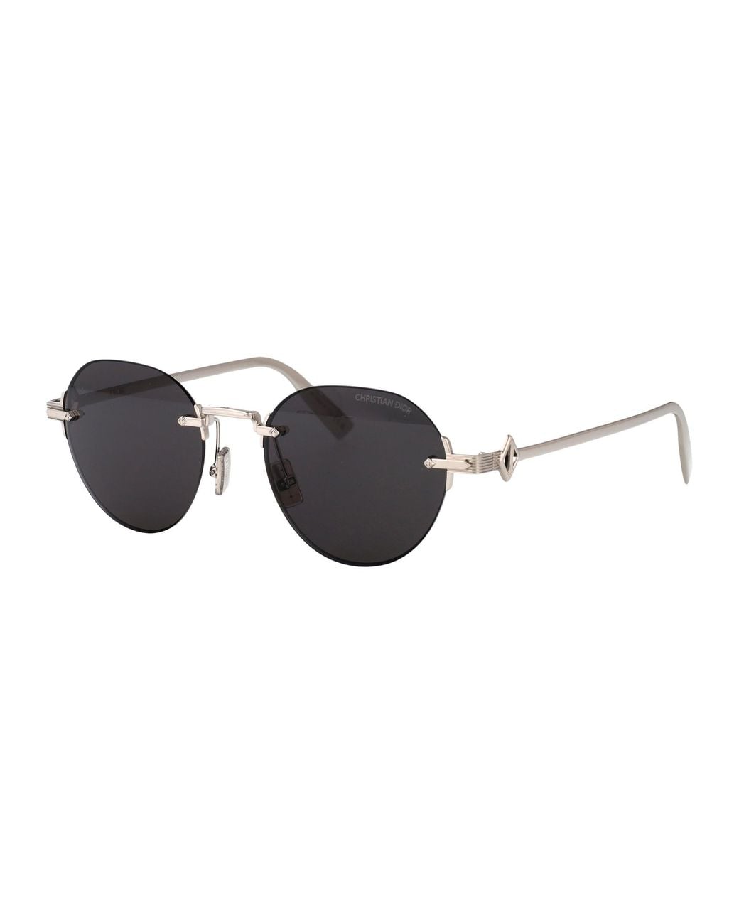 Dior White Eyewear Round Frame Sunglasses for men