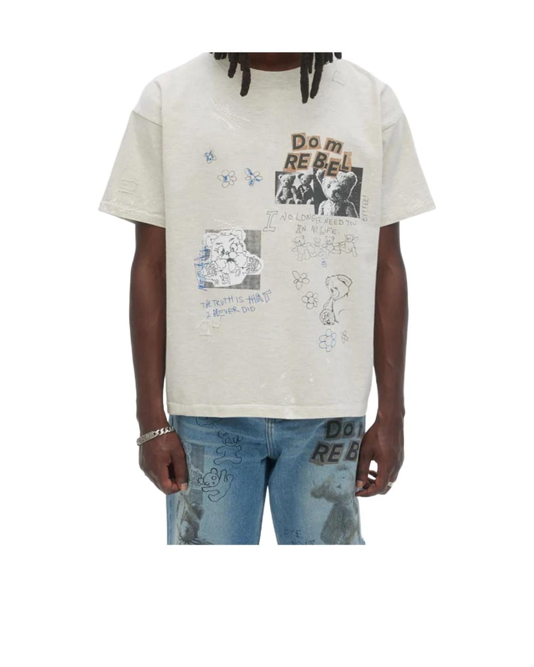 DOMREBEL Blue Stuffy T-Shirt for men
