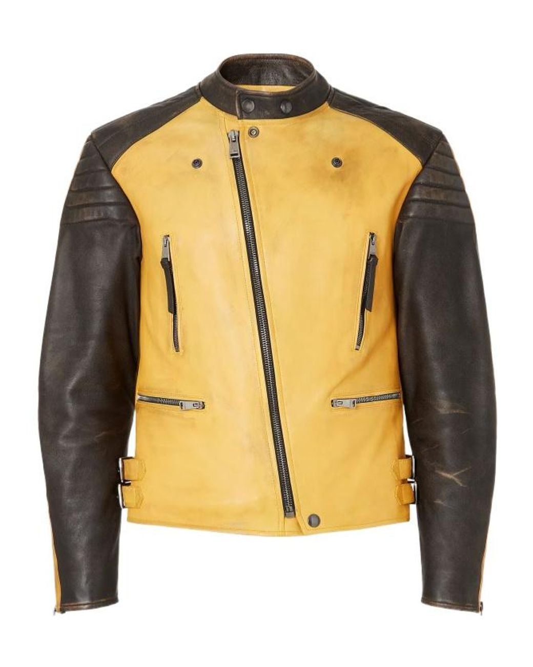 Fendi Yellow And Nappa Leather Jacket for men