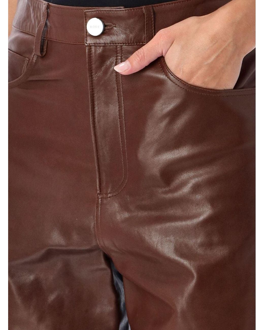 Rohe Red Wide-Leg Leather Pants