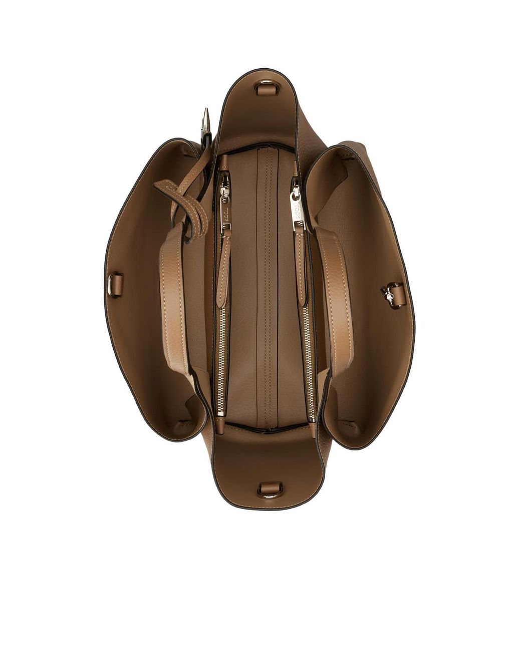 Tod's Brown Logo Plaque Top Handle Bag