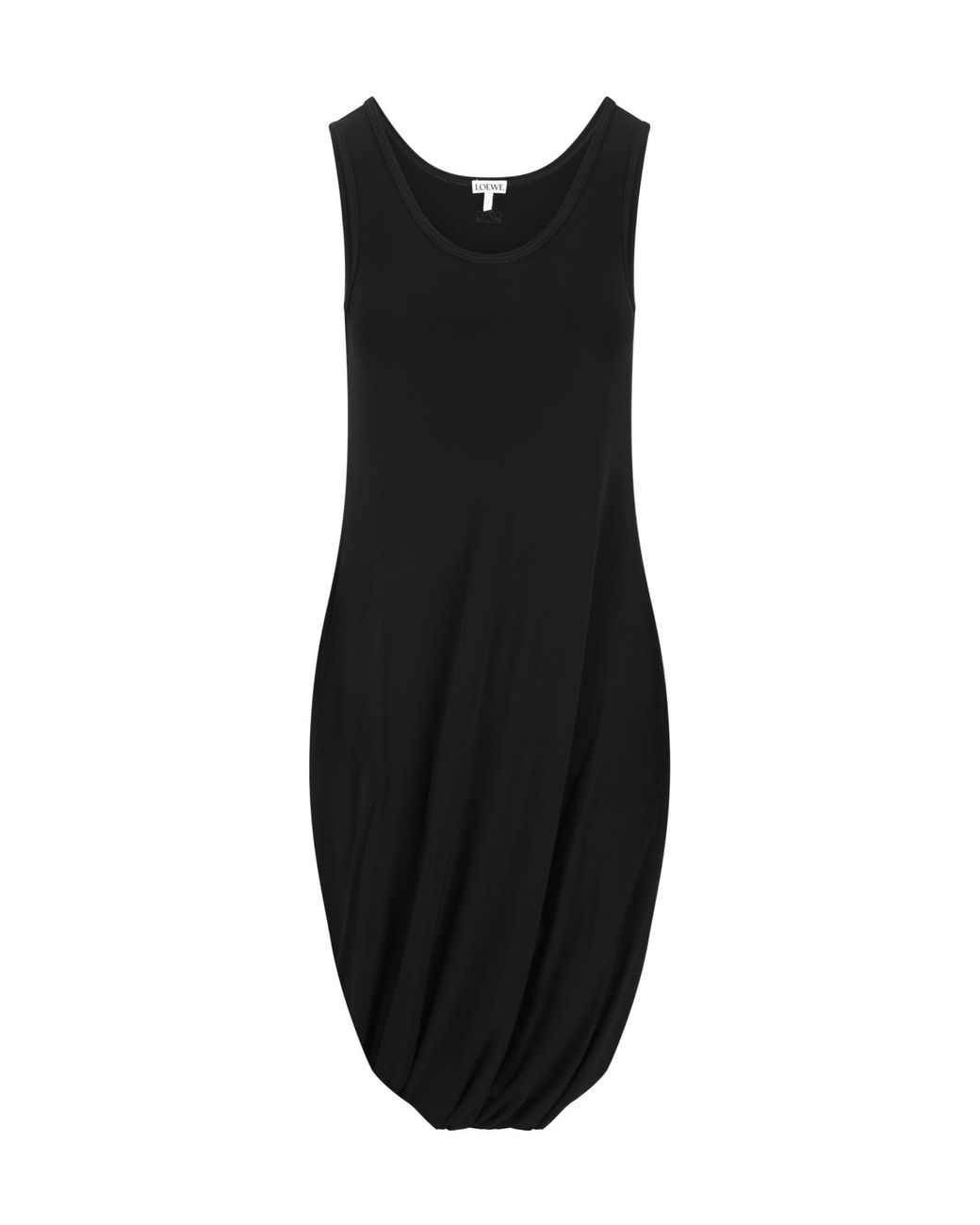 Loewe Black Draped Asymmetric Tank Dress