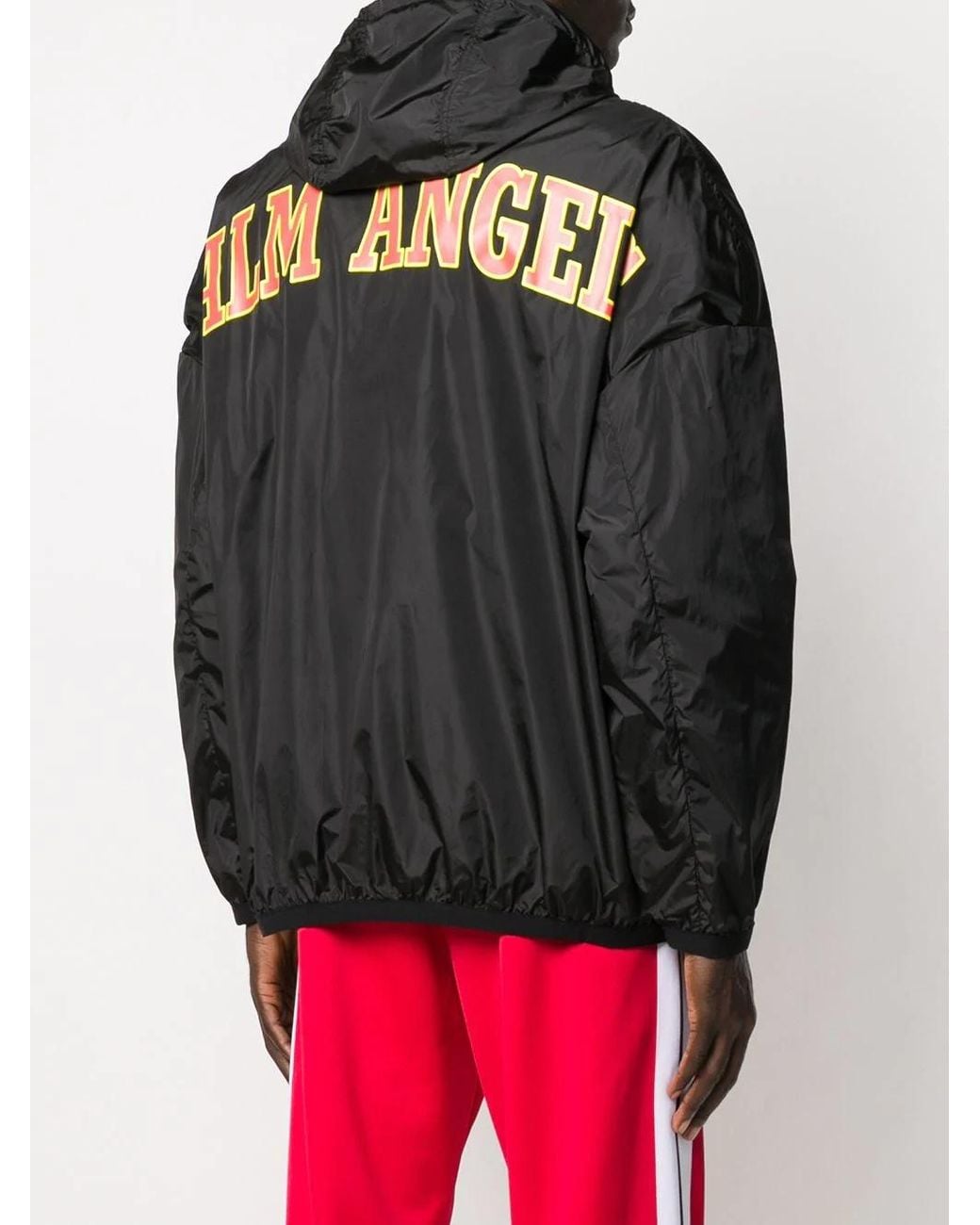 Palm Angels Black Logo Print Lightweight Jacket for men