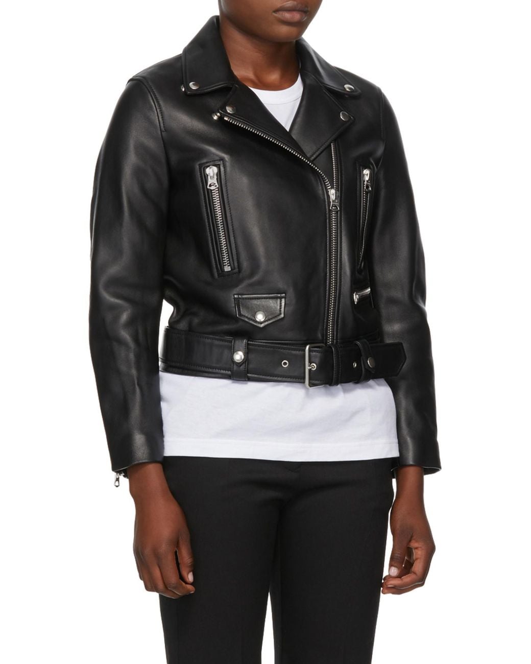 Acne Black Leather Biker Jacket