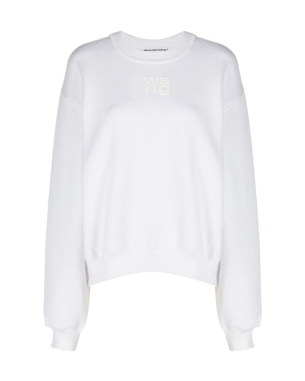 Alexander Wang White T By Logo Printed Crewneck Sweatshirt