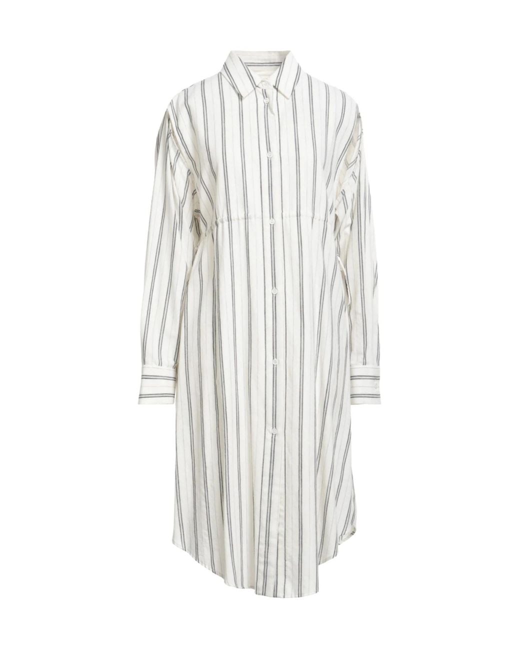 MM6 by Maison Margiela White Striped Shirt Dress