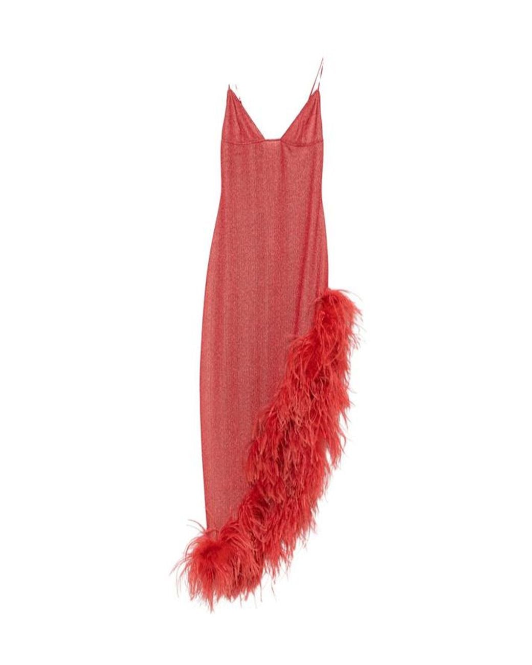 Oseree Red Suspender Dress