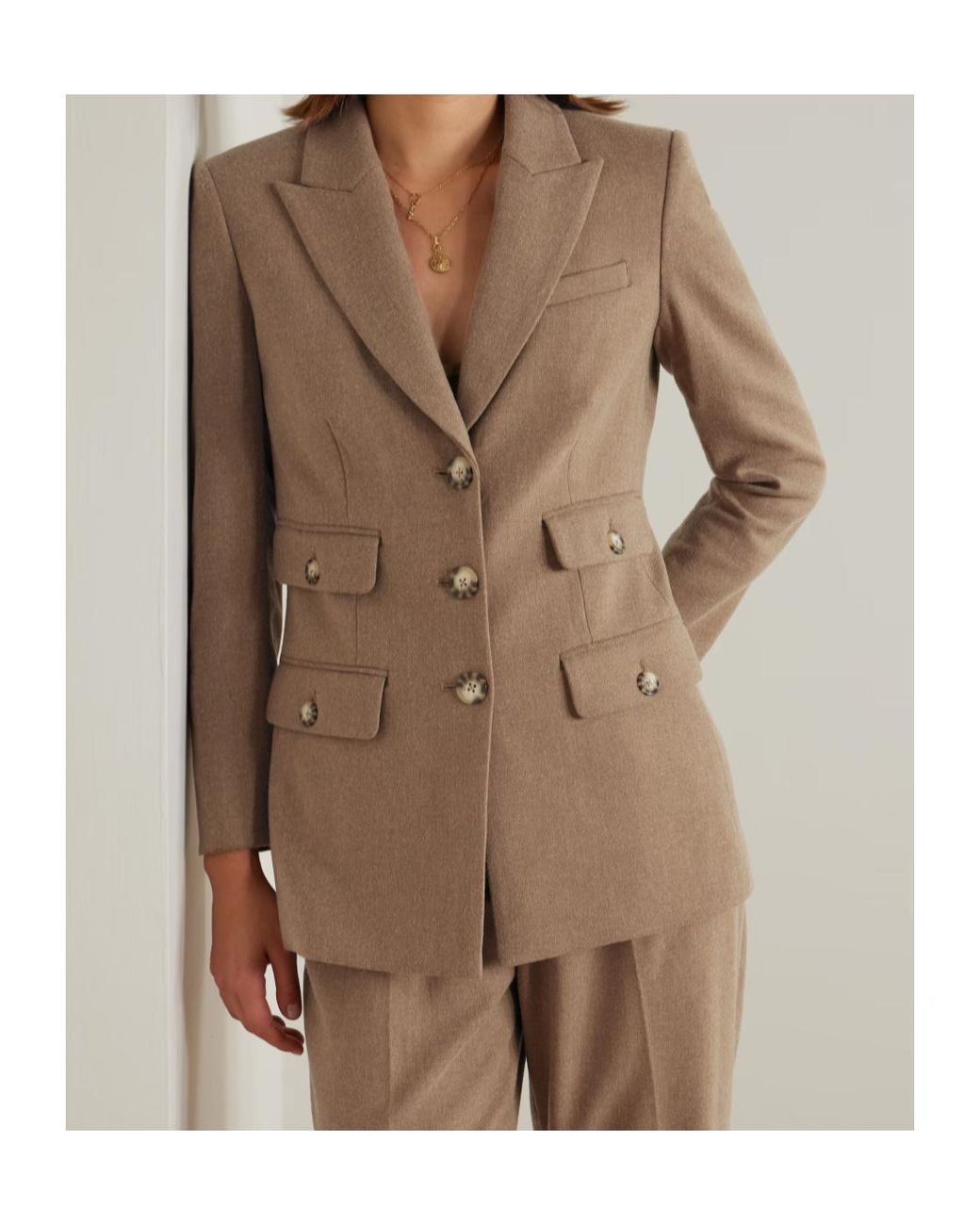 Veronica Beard Brown Nalani Dickey Brushed-Twill Blazer