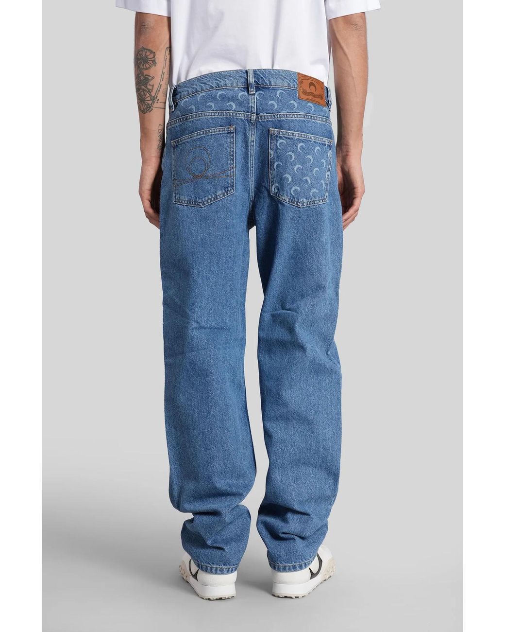 MARINE SERRE Blue Jeans for men