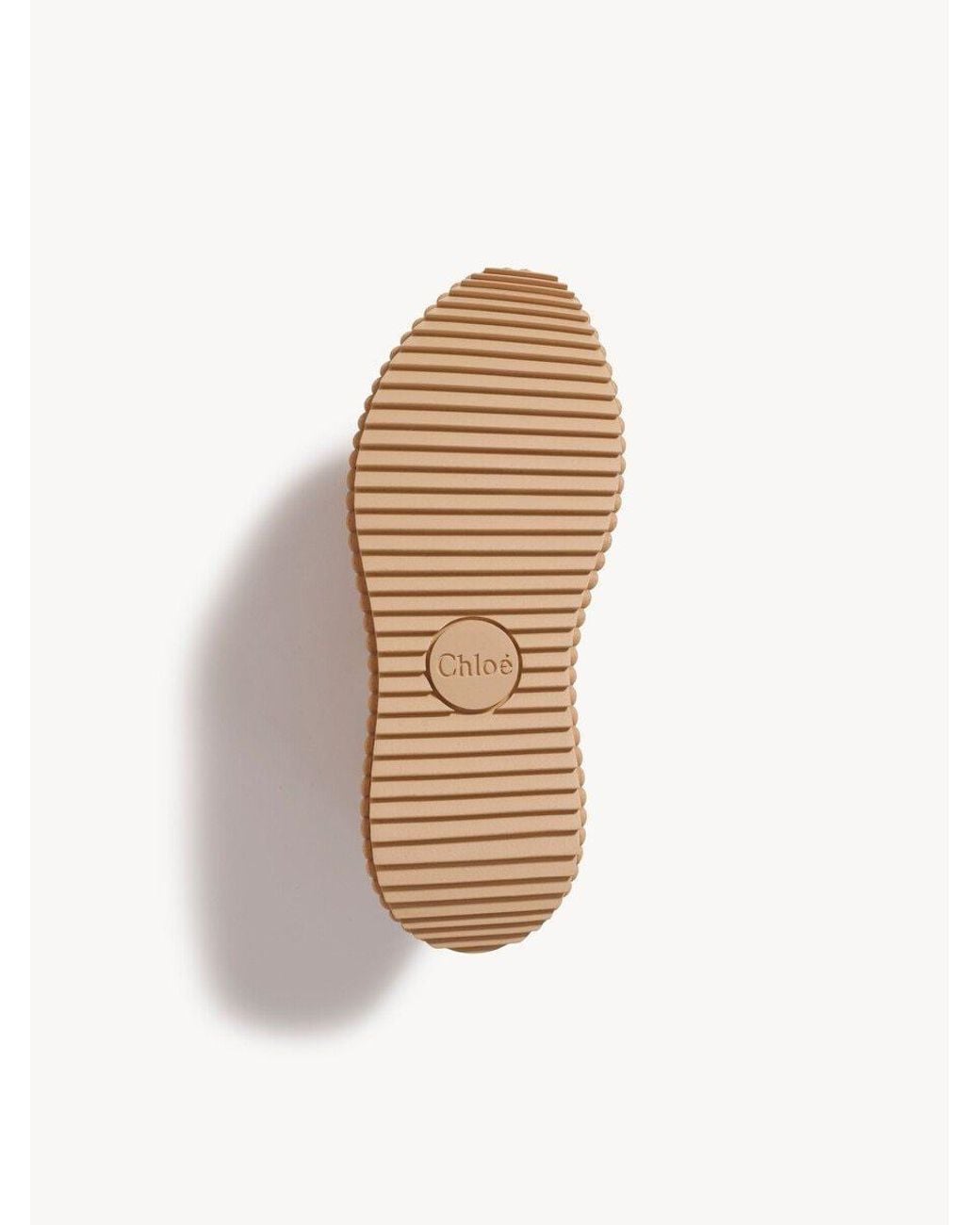 Chloé Natural Chloé Nama Shearling Low-Top Sneakers