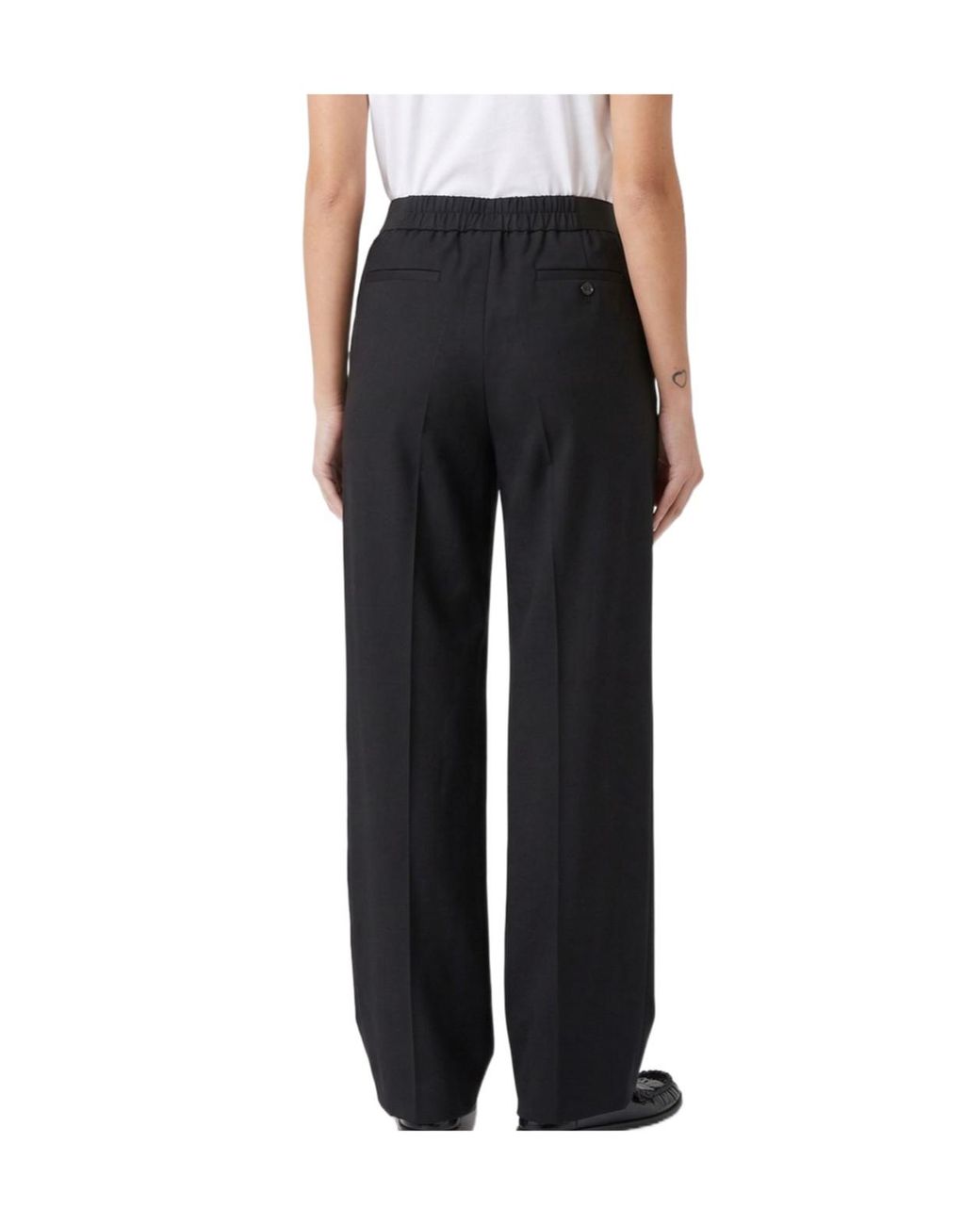 Loulou de Saison Black Elastic-Waist Wide-Leg Pants