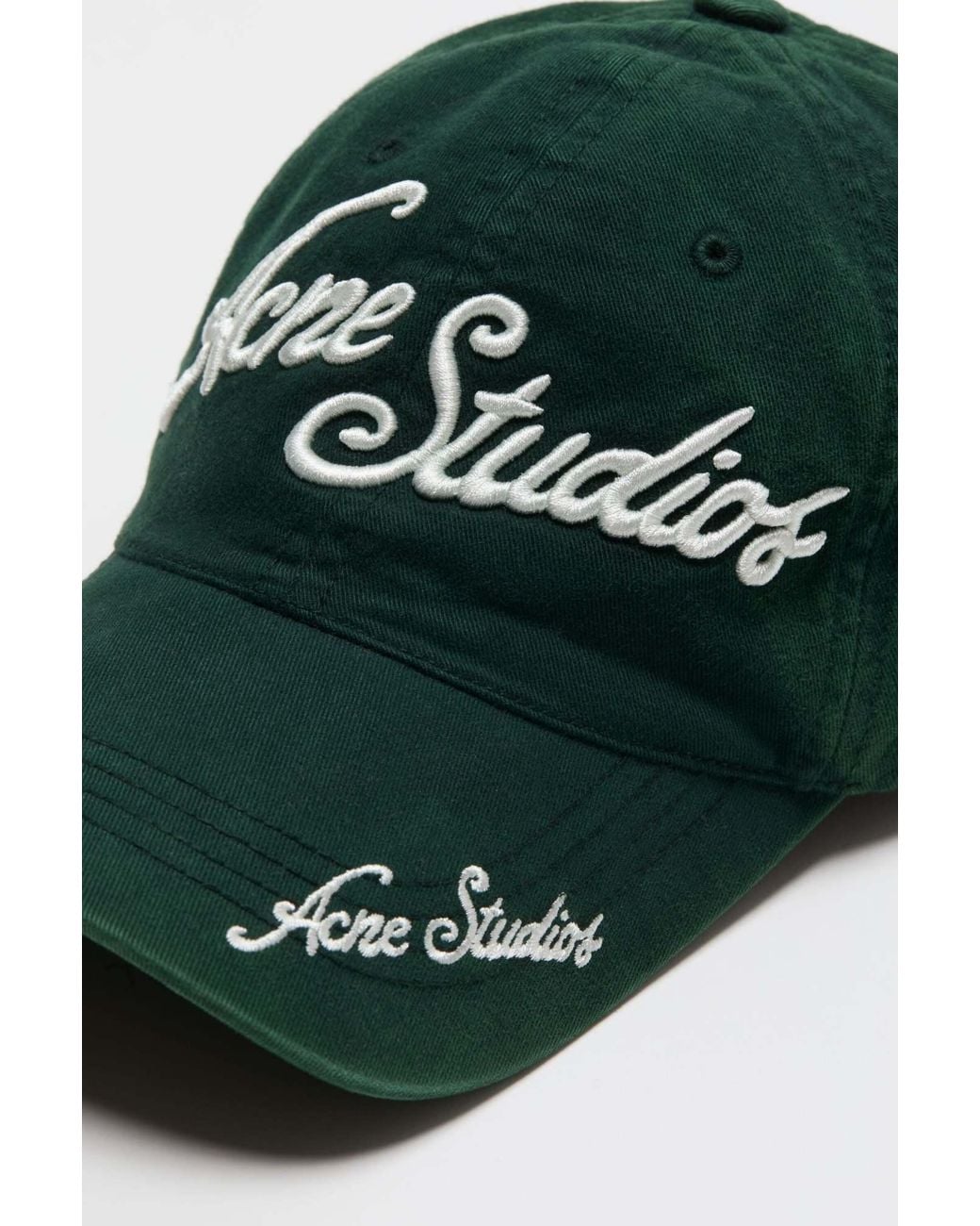 Acne Green Logo Embroidered Baseball Cap