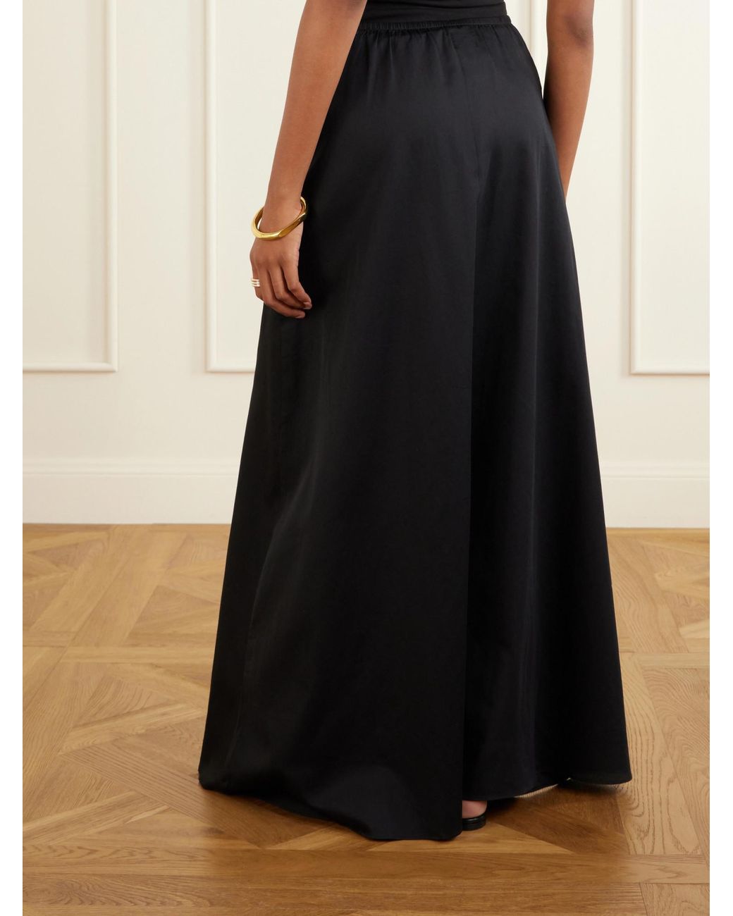 Leset Black Yoko Cotton Maxi Skirt