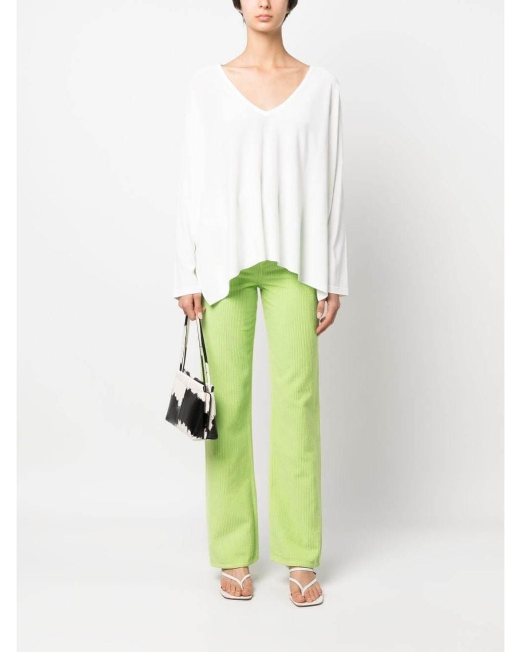 P.A.R.O.S.H. White Logo Long-Sleeve Knit Top