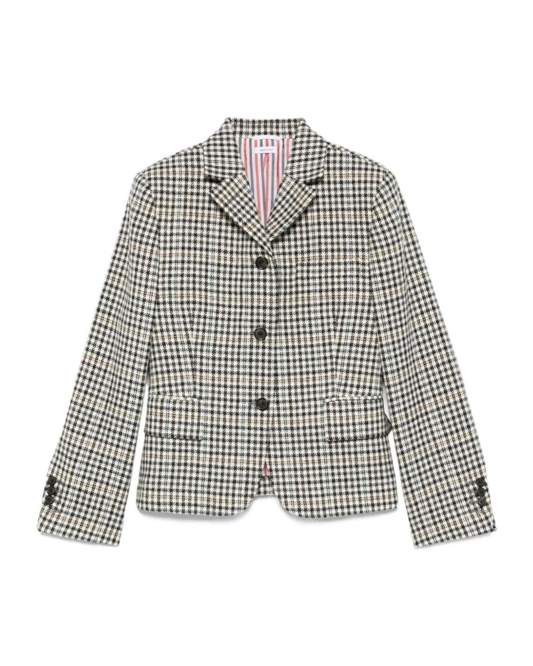 Thom Browne Gray Gunclub-Check Jacket