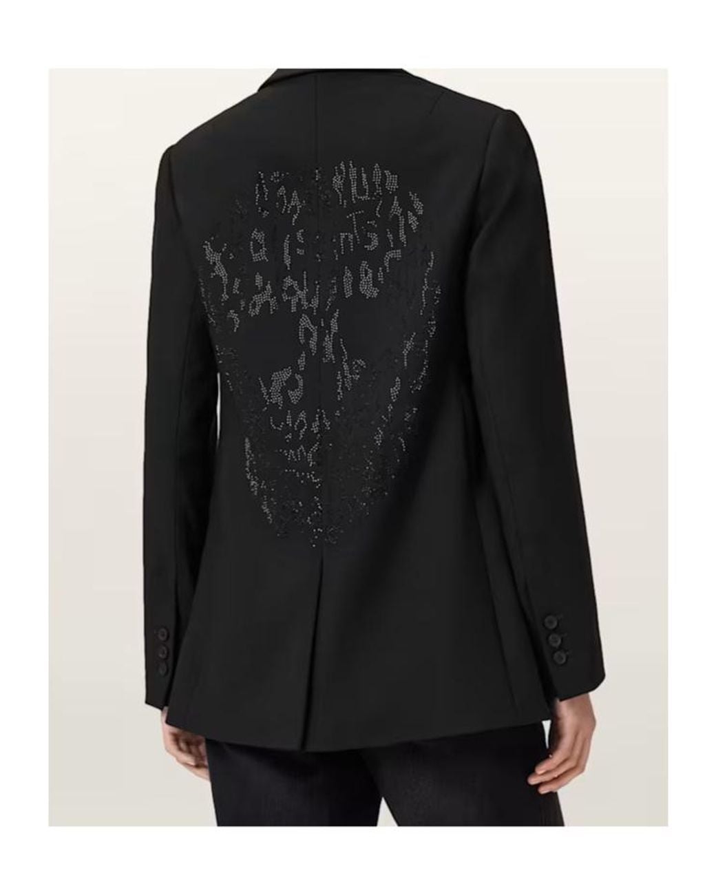 AllSaints Black Ottie Relaxed Skull Blazer