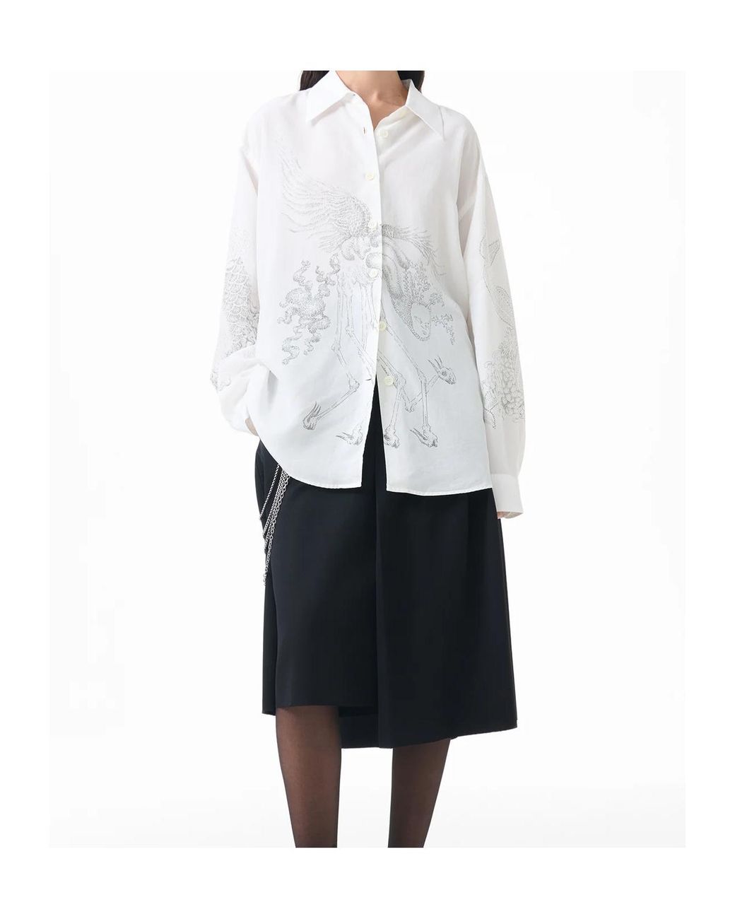 Our Legacy White Allegory Print Long Sleeve Shirt