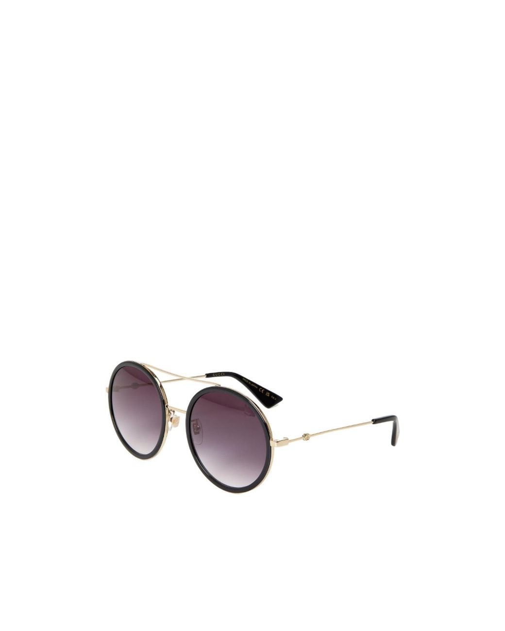 Gucci Metallic Stripe Round Pilot Sunglasses