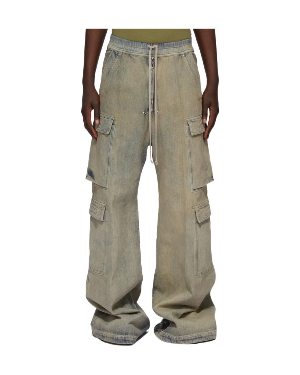 Rick Owens Gray Double Cargo Jumbo Belas Jeans for men