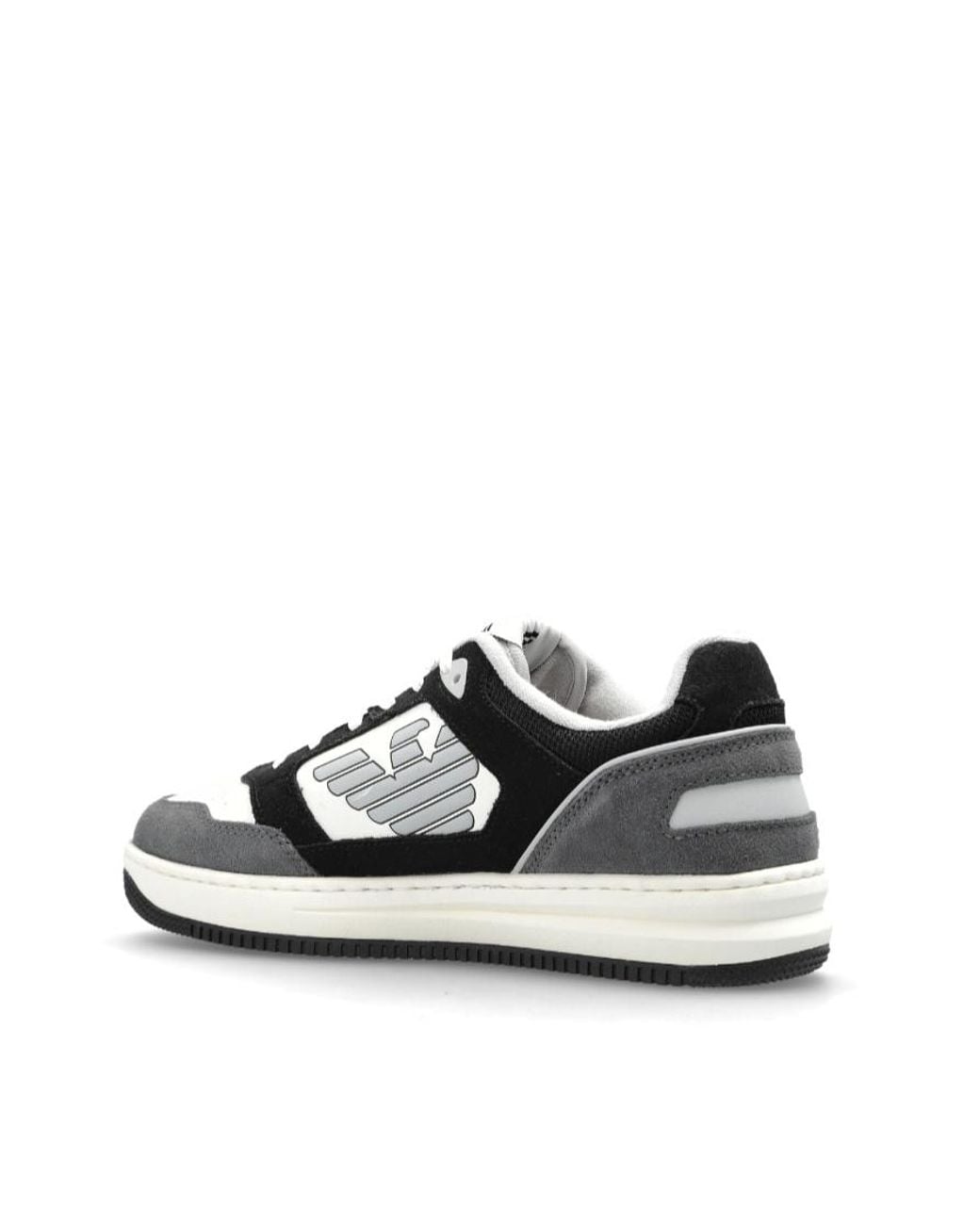 EA7 Black Logo Low-Top Sneakers for men