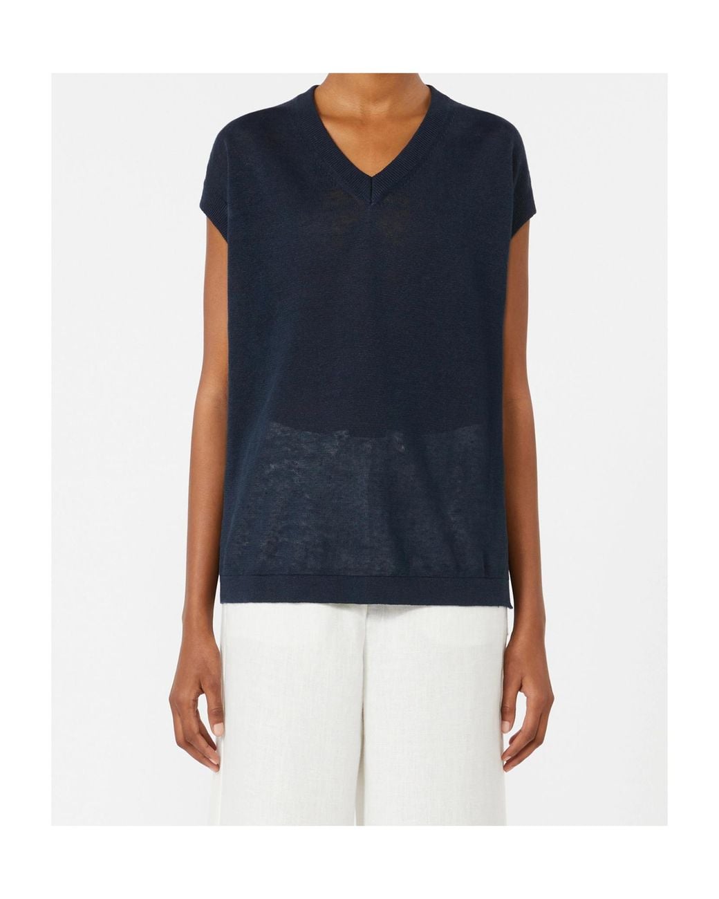 Max Mara Blue 'S Smmghianda Knitted Waistcoat