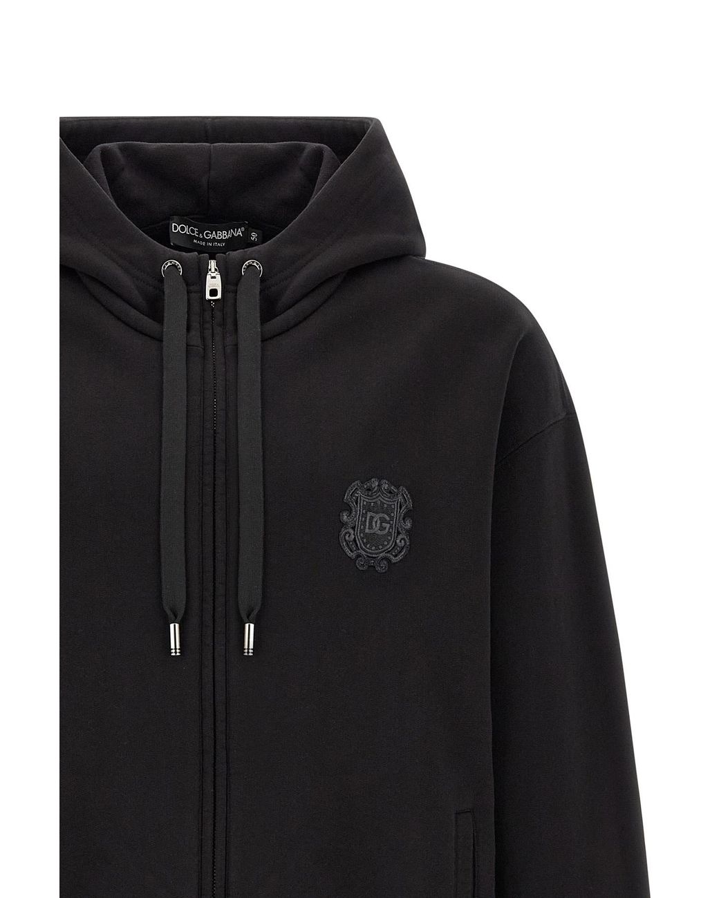 Dolce & Gabbana Black Coat Of Arms Logo Hoodie for men